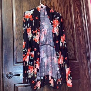 A floral cardigan.